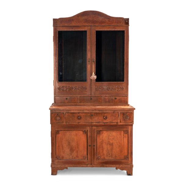 Continental Walnut Secretary Bookcase