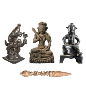 Collection of four Indian statues