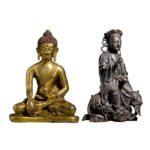 Two Bronze Divinities