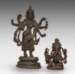 A bronze figure of Dipa-Lakshmi