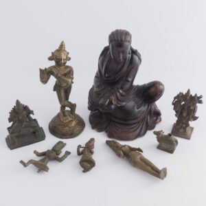 East Asia and Indian wood and bronze figures