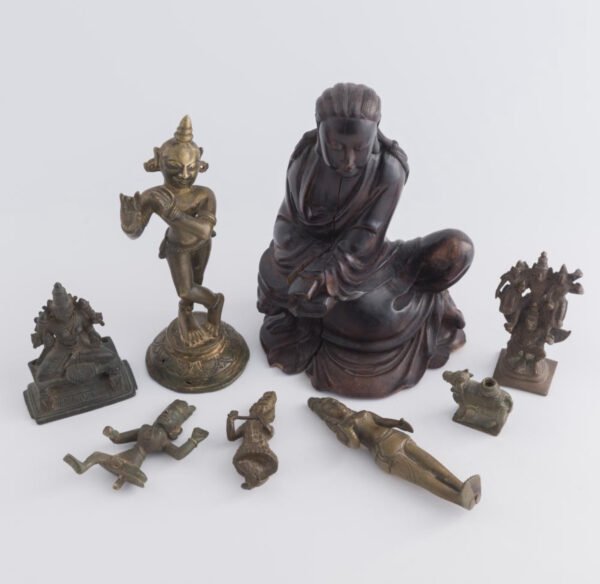 East Asia and Indian wood and bronze figures