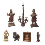 A lot of Japanese Bronze figures and painting