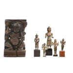 East Asia and Indian Wood and metal figures